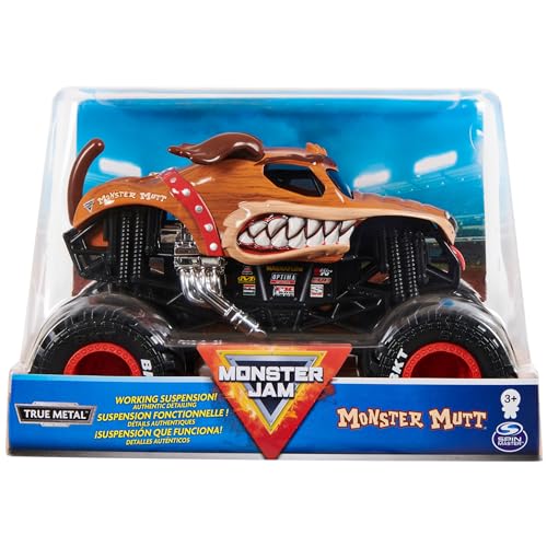 Image of Monster Jam, Official Monster Mutt Monster Truck, Die-Cast Vehicle, 1:24 Scale
