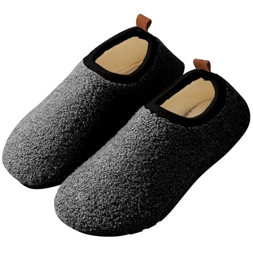 sazujinwu Women's House Shoes Fuzzy Fur Slippers Casual Non Slip Men's Barefoot Slipper Socks Warm Closed Lightweight and Breathable Indoor Outdoor Shoes