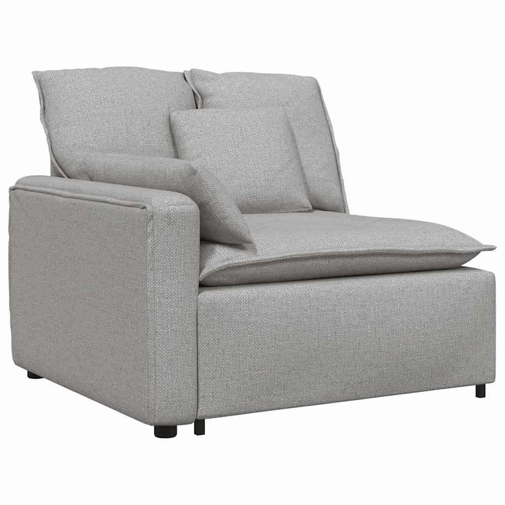 Sofá modular gris nube con cojín de tela, 317 x 217 x 64 cm, 4 elementos de montaje en esquina acolchada, versátil para salón, salón, cine en casa