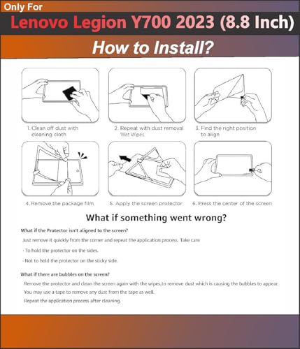 Image of Screen Guard Compatible With Lenovo Legion Y700 2023 (8.8 Inch) Flexible 9H Hardness Fiber Screen Protector Not a Tempered Glass.