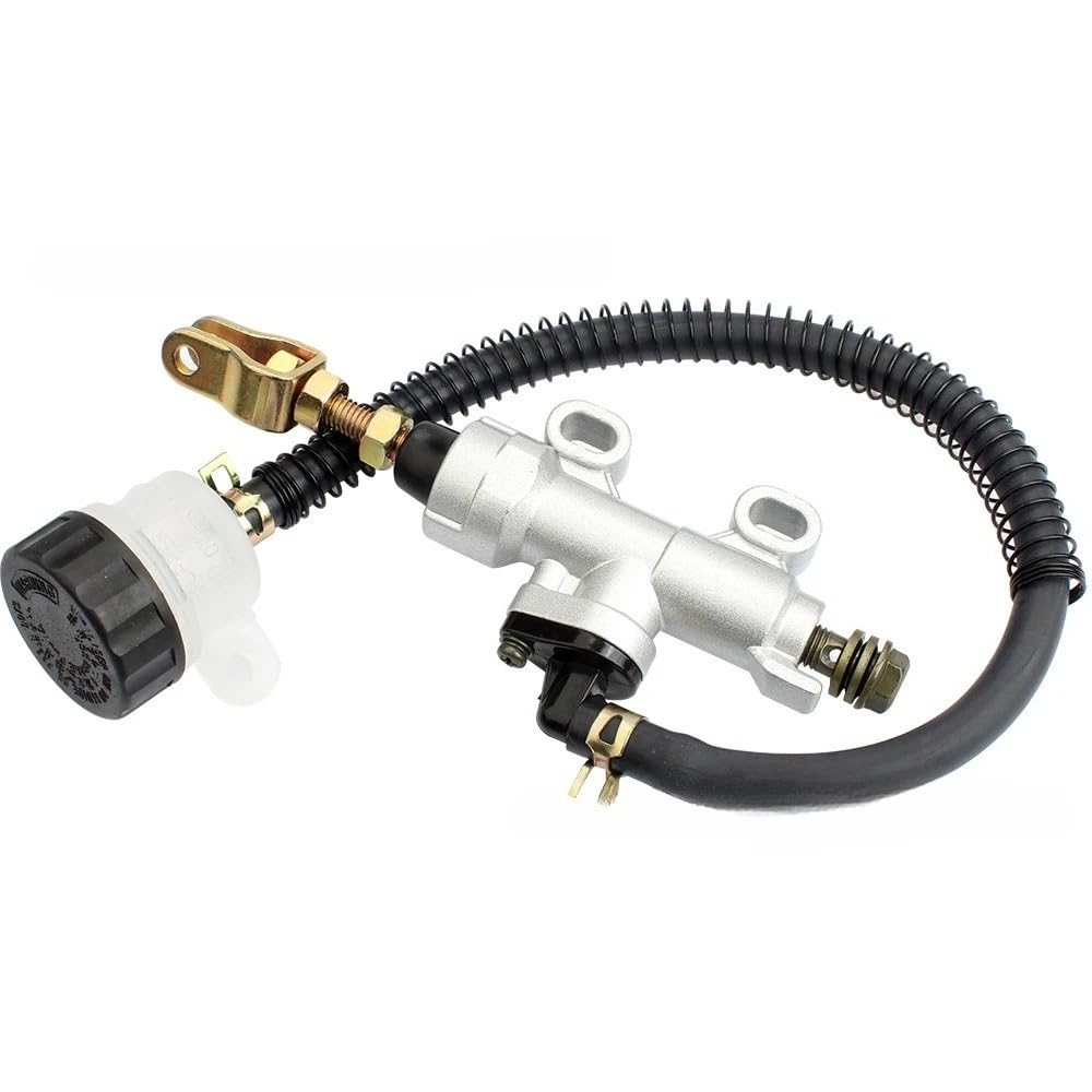 Kvswbre Sliver Motorcycle Rear Brake Pump Silver Rear Foot Brake Master Cylinder Pump Quad Atv Hydraulic With Reservoir Fit For Pit Dirt Bikes Motorcycle(Sliver)