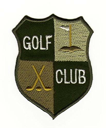 Golf Club Logo Grün Aufnäher zum aufbügeln oder aufnähen Bügelbild Aufbügler für Kleidung gestickter Bügelflicken Applikation Wappen Abzeichen Patch Größe 6,2 x 8,0 cm