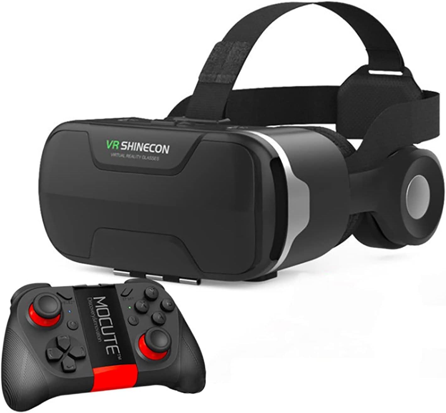 Arabest VR Virtual Reality 3D Glasses Stereo VR Google Cardboard Headset Helmet for IOS Android Smartphone Bluetooth handle (Set Version)