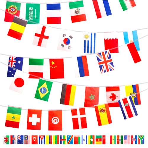 Banderines internacionales de 50 países, 13 m, para jardín, bar,