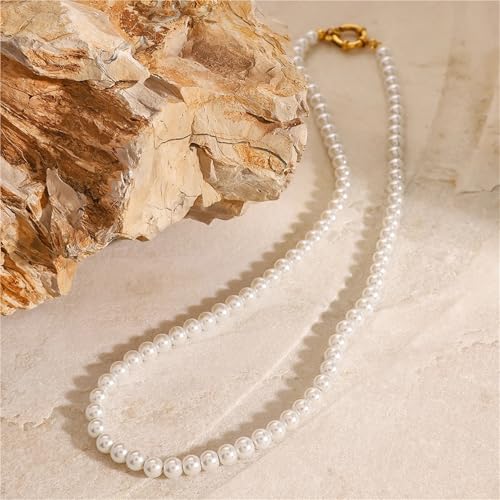 Collier perles de verre 5 mm acier tendance pour vos soirées d'été