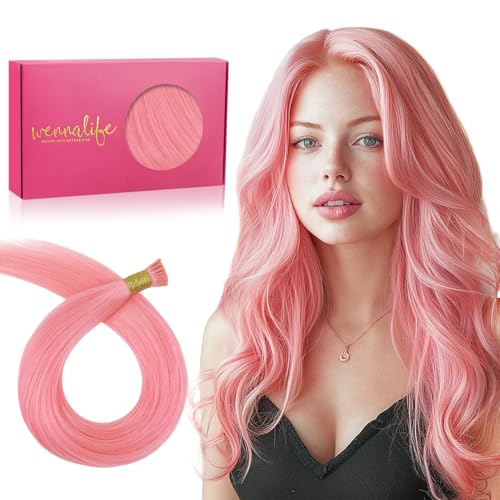Wennalife WENNALIFE I Tip Hair Extensions Human Hair, 50g 50s 18 Inch Peach Pink Remy Itip Human Hair Extensions Invisible Itips Straight I Tips Fusion Extensions Real Human Hair sold by Wennalife - Amazon Seller - HK