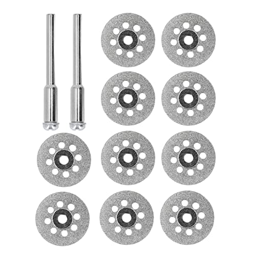 Juego de 10 discos de corte con revestimiento de diamante para herramientas rotativas - 25 mm - Compatible con y Wen - Para cortar vidrio, cerámica, porcelana, carburo, roca, (20mm)