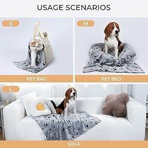   Small-Fleece-Dog-Blankets-Gift-for-Puppy-Essential-Calming-Cat-Bed-Blanket-Medium-Dogs-Soft-Throw-Grey-Large41x31Pack-of-3
