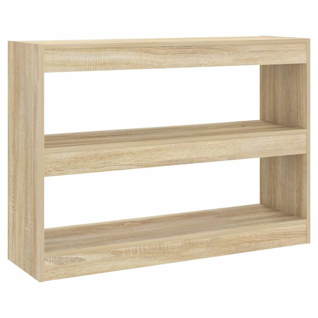 Libreria Mobile Divisorio Rovere Sonoma 100x30x72 cm | Scaffale versatile autoportante per soggiorno e corridoio con ampi ripiani aperti e finitura effetto legno.
