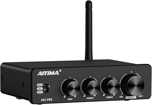 Miniatura 4 de AIYIMA Amplificador de potencia A01 Pro 100W x 2 Bluetooth 5.1 Clase D Amp TPA3116 2.0/2.1 Canal Amplificador Estéreo Receptor Mini Altavoz