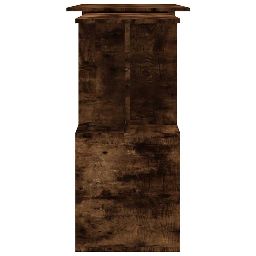 Obrotowe biurko narożne, dąb wędzony, 200 x 50 x 76 cm, biurko komputerowe z przegródkami z materiału drewnopochodnego, biurko z otwartymi półkami do gabinetu, stabilne i łatwe w utrzymaniu