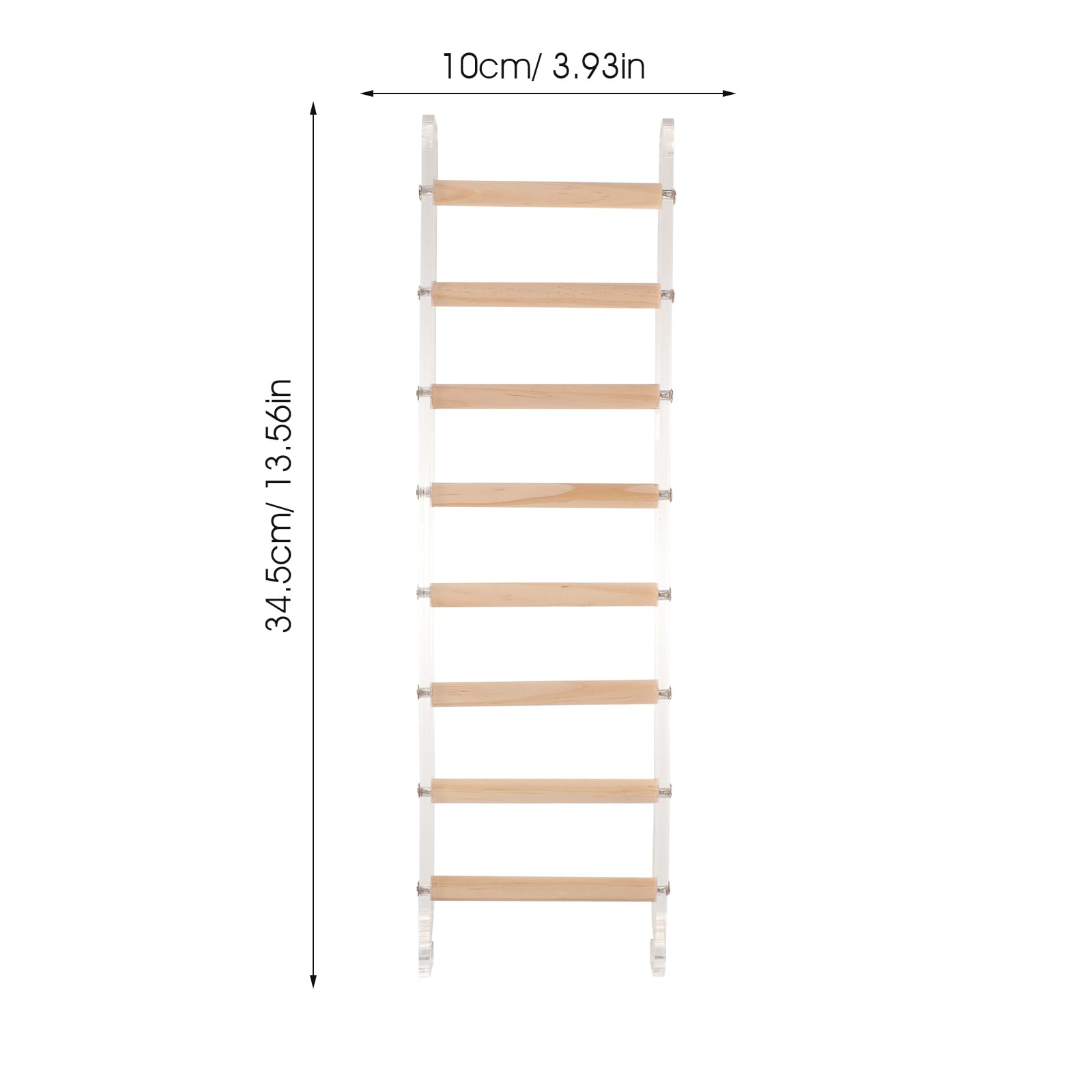 LOGOFUN Wooden Bird Ladder Parrot Climbing Ladder Toy Acrylic Wood Parrot Perch Stand Bird Cage Toys Accessories for Small Medium Bird Conure Cockatiel Parrotlet Lovebird Budgie - 8