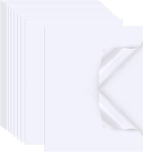 Papel adhesivo imprimible para impresora de inyección de tinta, 40 hojas de papel adhesivo mate de 5.5 x 8.5 pulgadas, etiquetas de hoja completa, 2