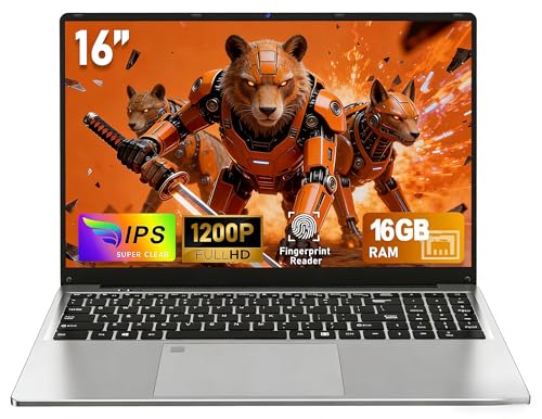 CHIFUYOU 16 GB RAM 1 TB SSD 2026 Ordenador portátil Gaming 16 Pulgadas pc portátil N100 hasta 3,6 GHz, Lector Huellas dactilares/6000 mAh/1920 x 1200 P/Teclado Completo retroiluminado/Panel táctil