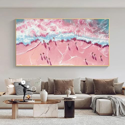 Impression sur toile vagues roses et art mural abstrait de mer - 4