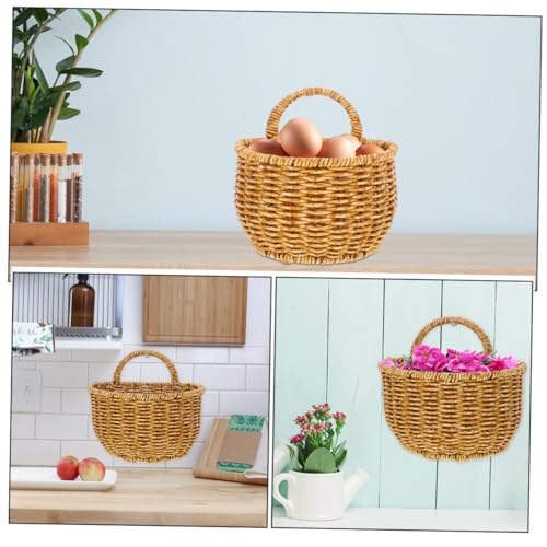 Cesta colgante para cocina rústica de pared ideal para organizar ajo y fruta 7