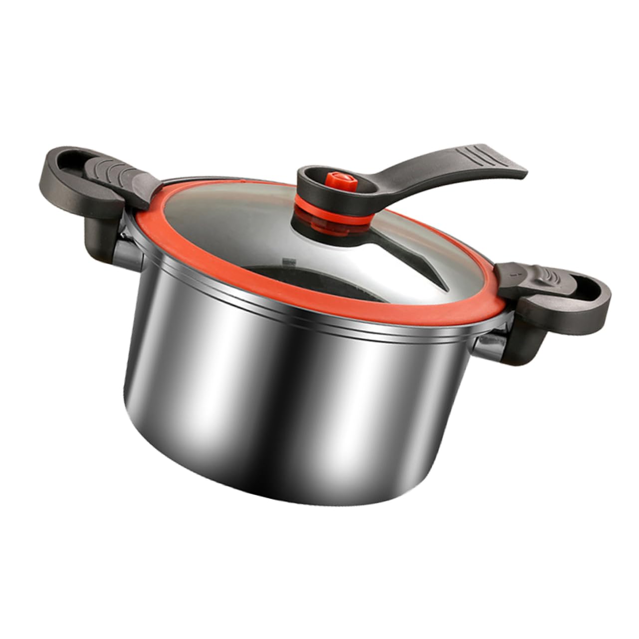 FUNOMOCYA Stainless Pressure Cooker Low Pressure Soup Pot Double Handle Non-stick Cooking Pot