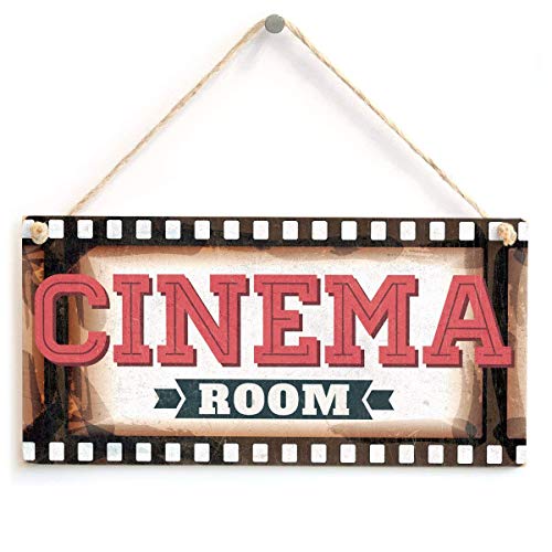 Tarfy Cinema Room Placa de Madera Colgante de Pared Arte Decorativo para el hogar casa Bar café té Barbacoa Tienda