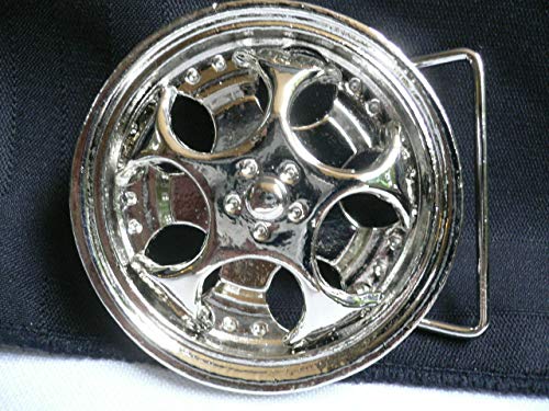 Men Women Car Rims Wheel Shining Metal Belt Spinning Buckle Fashion Round Circle (Make Your Own Design With Pictures)