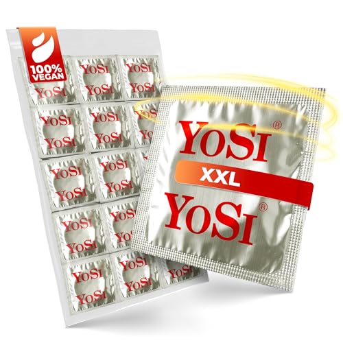50 YOSI Markenkondome „XXL“ mehr Platz und eine optimale Passform - 56 mm Breite - extra große Kondome, für ein natürliches und intensives Erlebnis - XXL Condoms for men - 50 Stück (1 x 50 Stück)
