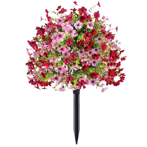 Pétunias Artificiels Pour L'Extérieur | Réaliste 45 Cm Avec Piquet De Sol Décoration Porche | Fleurs Artificielles D'Extérieur En Pot Décoratif - pour...
