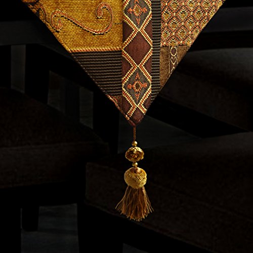 Artbisons Table Runners Handmade Artistic Top Decor Coffee Table Runners Dining Table Linens (72x13, Golden Illusion)