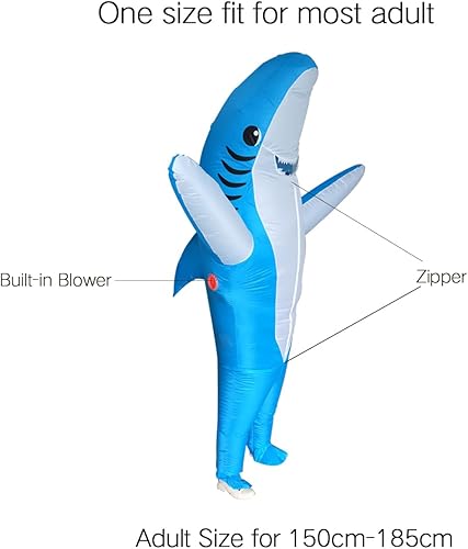 Miniatura 3 de Disfraces inflables de Halloween para adultos, disfraz de tiburón inflable para Halloween, regalo de cumpleaños, fiesta de juego