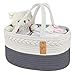 Baby Diper Organizer, Cestino per Pannolini in Corda di Cotone Cesto Portaoggetti con 3 Scomparti Rimovibili per la Famiglia Appena Nata