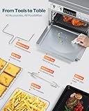 28QT Air Fryer Toaster Oven Combo, Large 12-in-1 Convection Countertop Oven with Next-Gen HeatWave Convection, 3-Layer Cooking, Rotisserie for Chicken, Fits 11" Pizza, Full Accessorie, Stainless Steel