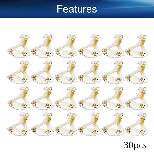 Image of Picture Hangers 1.2mm Thick Picture Hooks with Nails Professional Picture Hanging Kit, for Office Pictures House Decoration Clock Wall Mounting Brass Tone 30pcs