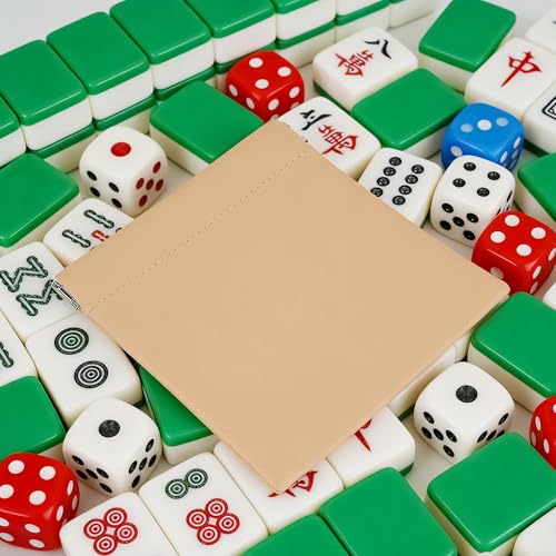 Bolsa para dados Mahjong vegana con cierre automático miniatura 6