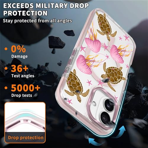 Coque iPhone 17 transparente magnétique VisEnt Méduse Rose - 4