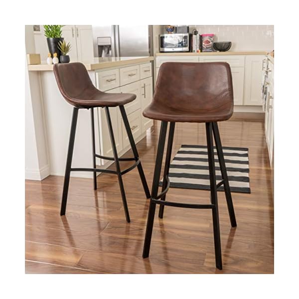 Christopher Knight Home Dax Barstools, 2-Pcs Set, Snake Skin Brown - Image 9