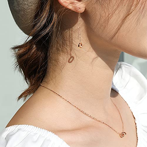 CHOW SANG SANG Delicate Gold 18K Rose Gold Intertwined Hoops, Hoops Earring Necklace for Women 91979N 91979E 91978E2