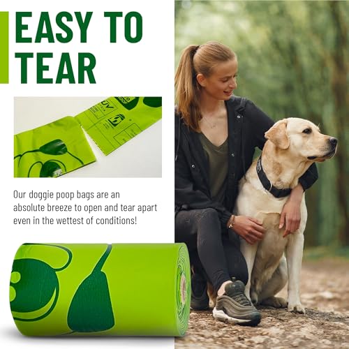 Image of Dog Poop Bags - Extra Strong, Leak-Proof, Unscented, 360 Count (24 Rolls), 9x13 Inches, Corn Starch-Based