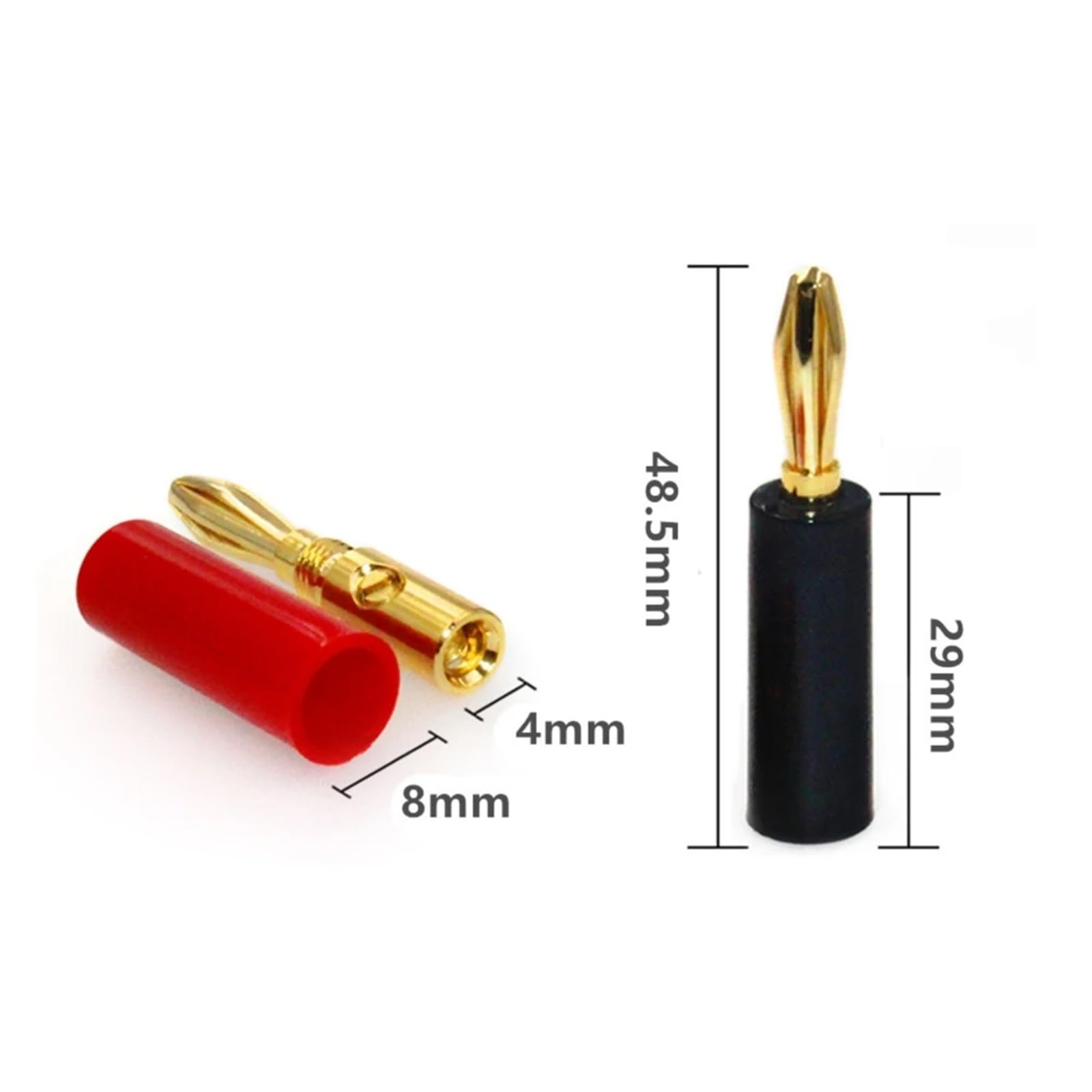 8 sztuk pozłacane 4 mm złącza bananowe adapter kabel głośnikowy kabel audio