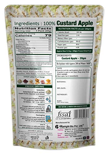 Image of FzyEzy Healthy Dried Fruits Candy /Chips /Slices | High Dietary Fibers & Antioxidant| Boosts Digestion| Good Snacks for Kids & Adults pack of 1 (Custard Apple)(20gm)