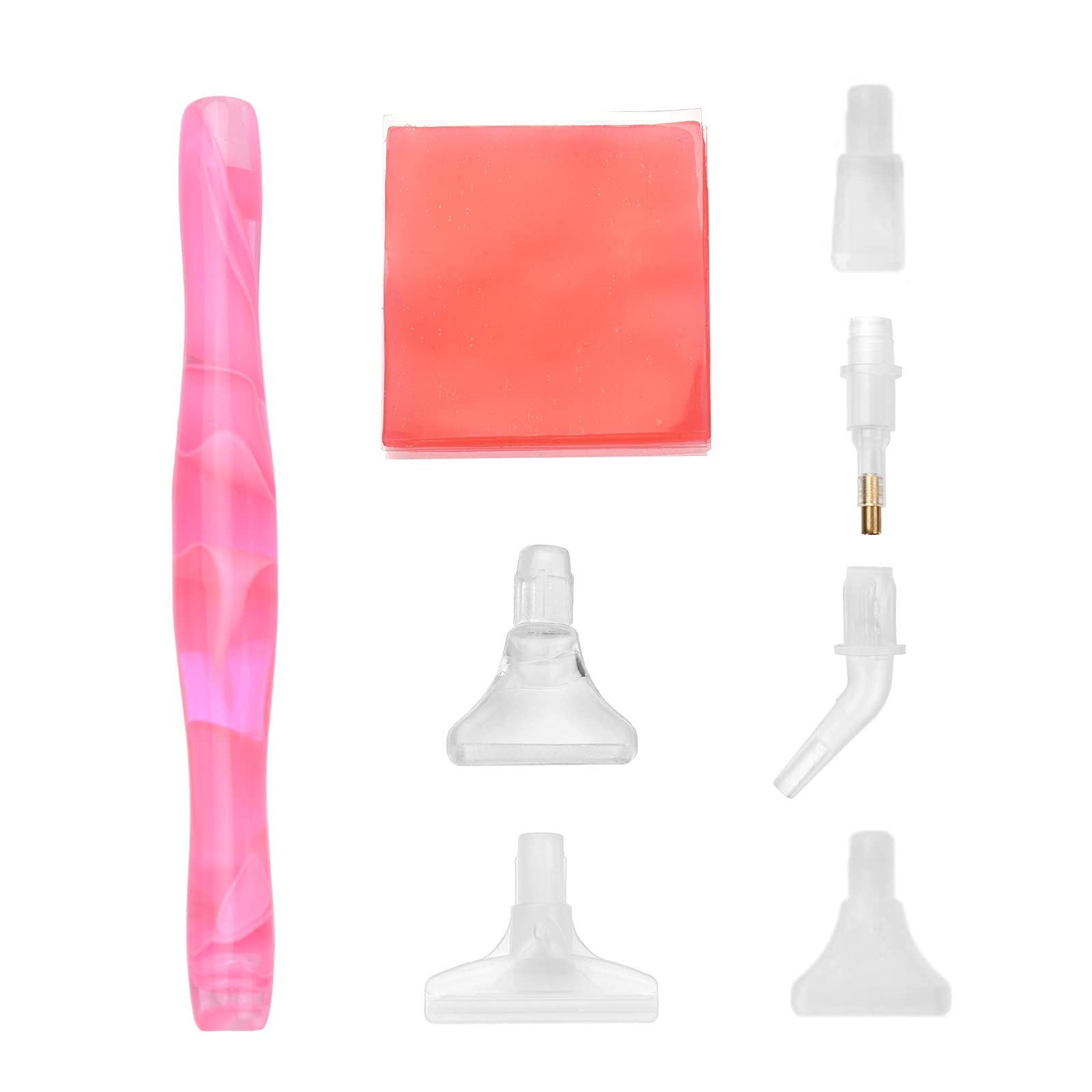 LayfooNail s Picker with 4 Replacement Heads Double Sided Nail Picker DIY 5D ting Kits for Nail Beauty Embroidery tings DIY ting Kit(Pink) -