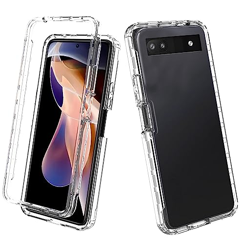 Funda para Google Pixel 6A, Delgada Fundas Antigolpes 360 Grado con Protectora Anti-arañazos de Pantalla Integrado, Carcasa HD Transparente Anti-Choque Protección, Anti-Amarillo Cover