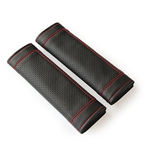 Encell Pu Car Seat Belt Cover Shoulder Pad,Black And Red #TOP3