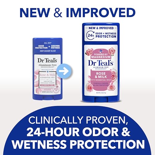 Dr Teal's Aluminum-Free Deodorant, Rose & Milk with Essential Oils, 2.5 oz (Pack of 3) - image 3
