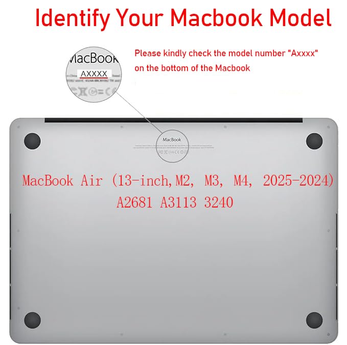 Funda MacBook Air 13 M3 Anti Arañazos Carcasa Protectora Ligera A2681 2