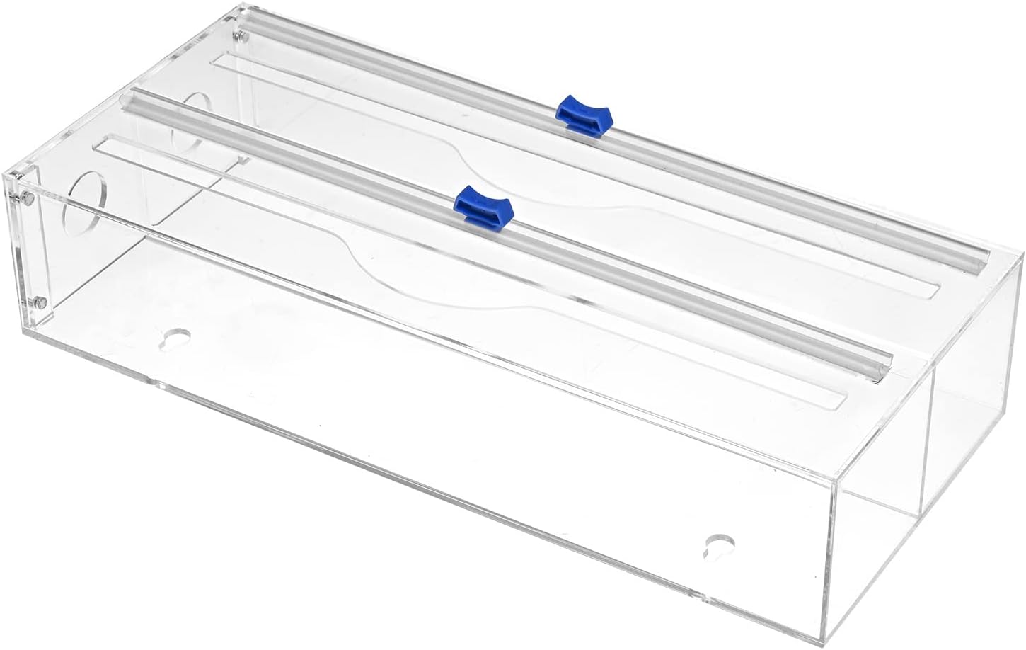 Plastic Wrap Dispenser with Slide Cutter 12 inches, Acrylic 2 in1 Storage Dispenser