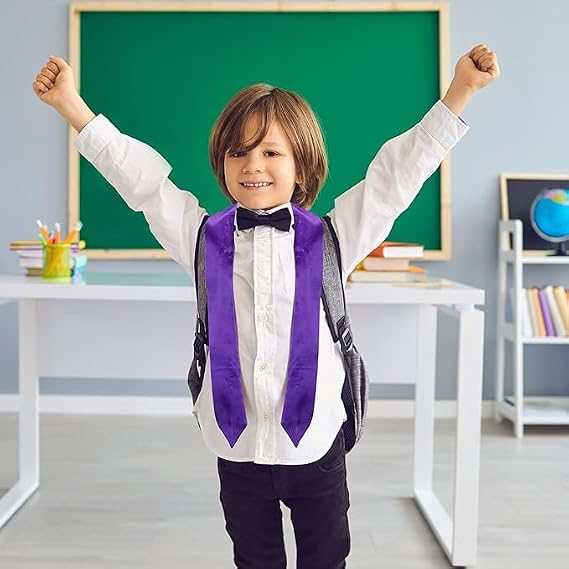 6 Pcs 45 Inch Unisex Preschool Graduation Stole Kindergarten Plain Graduation Sash for Kids Graduation