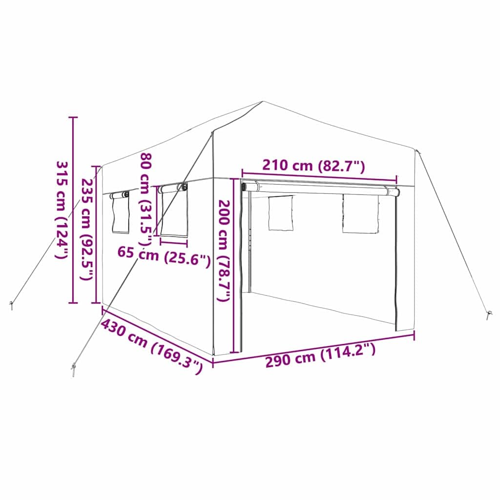 Serra con telaio pop-up, verde, 290 x 430 x 315 cm, in ferro, resistente alle intemperie, per giardino, balcone e terrazza, con copertura, porta, finestra, scaffale, protezione antigelo e