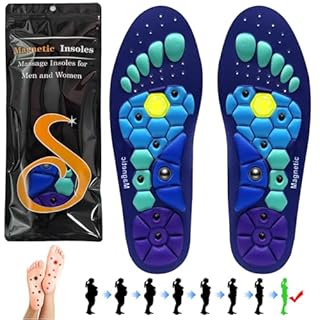 Audasi Solette Magnetiche, Piatto Solette Per Scarpe Da Lavoro Per Alleviare La Fascite Plantare Solette Di Riflessologia Agopressione, Plantare Ortopedico per Piede Per Uomini E Donne(blu, S)