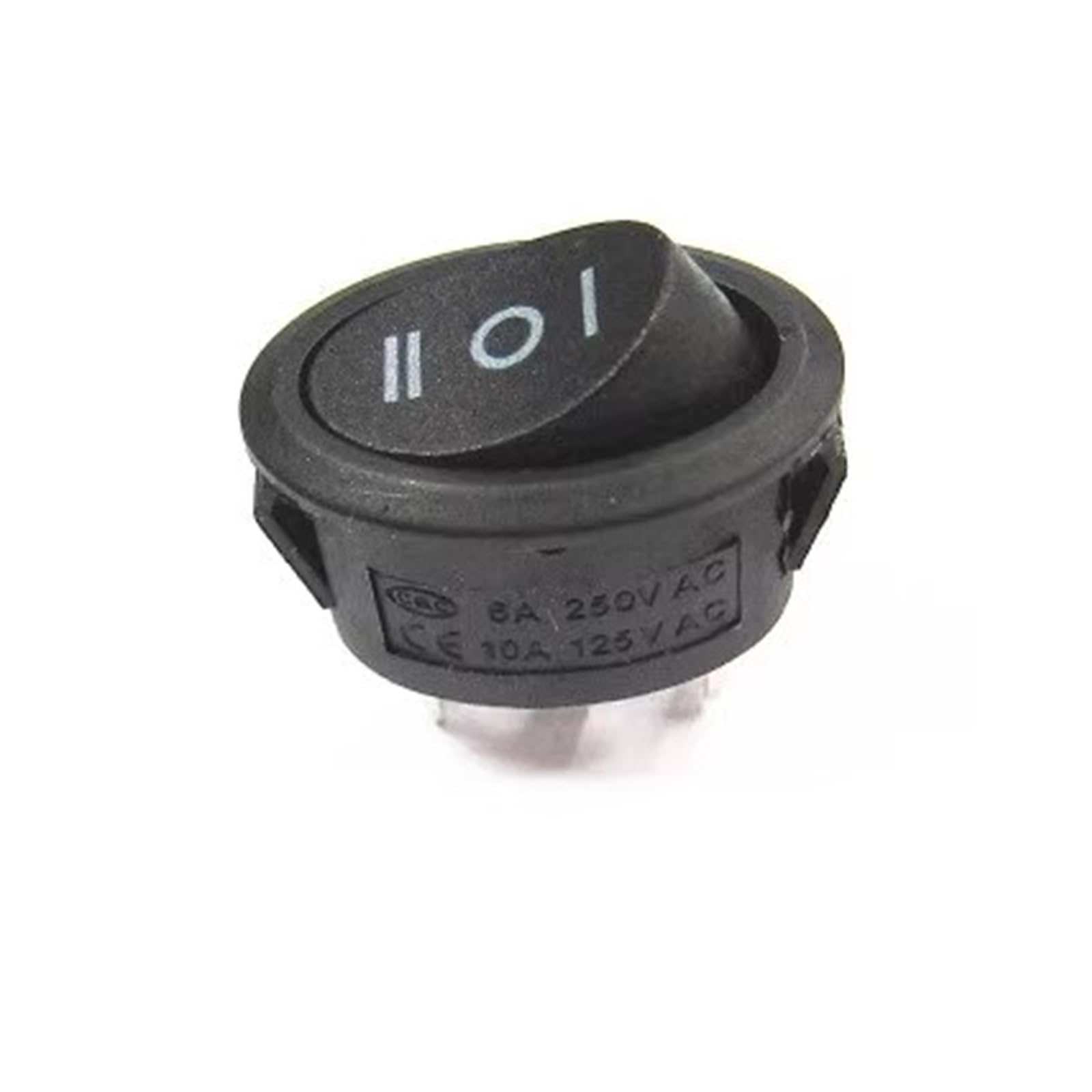 IDGTTLDF 1pcs 6A/250V kettle Power supply rocker Round boat oval switch Black 3Pin On-off-On