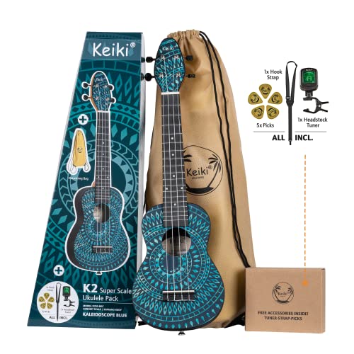 Ortega Guitars Ukulélé Soprano bleu – Keiki K2 – Kit de démarrage incluant Accordeur, Courroie, 5 Médiators Medium et… - Les Beatles, Paul McCartney, John Lennon, RIngo Starr, George Harrison Ortega Guitars Ukulélé Soprano bleu - Keiki K2 - Kit de démarrage incluant Accordeur, Courroie, 5 Médiators Medium et…