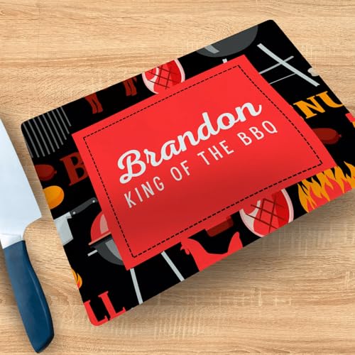 Planche à découper en verre hygiénique personnalisable King BBQ