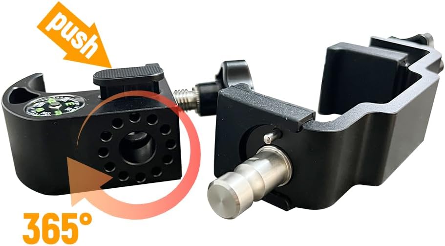 Universal Data Collector Cradle Bracket, Range Pole Clamp with Compass image 3